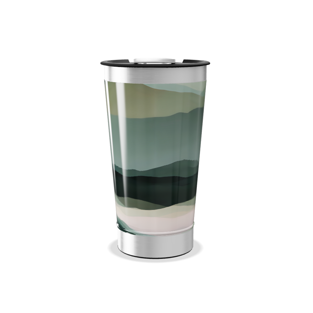 Copo Térmico - Verde com Estampa Abstrata