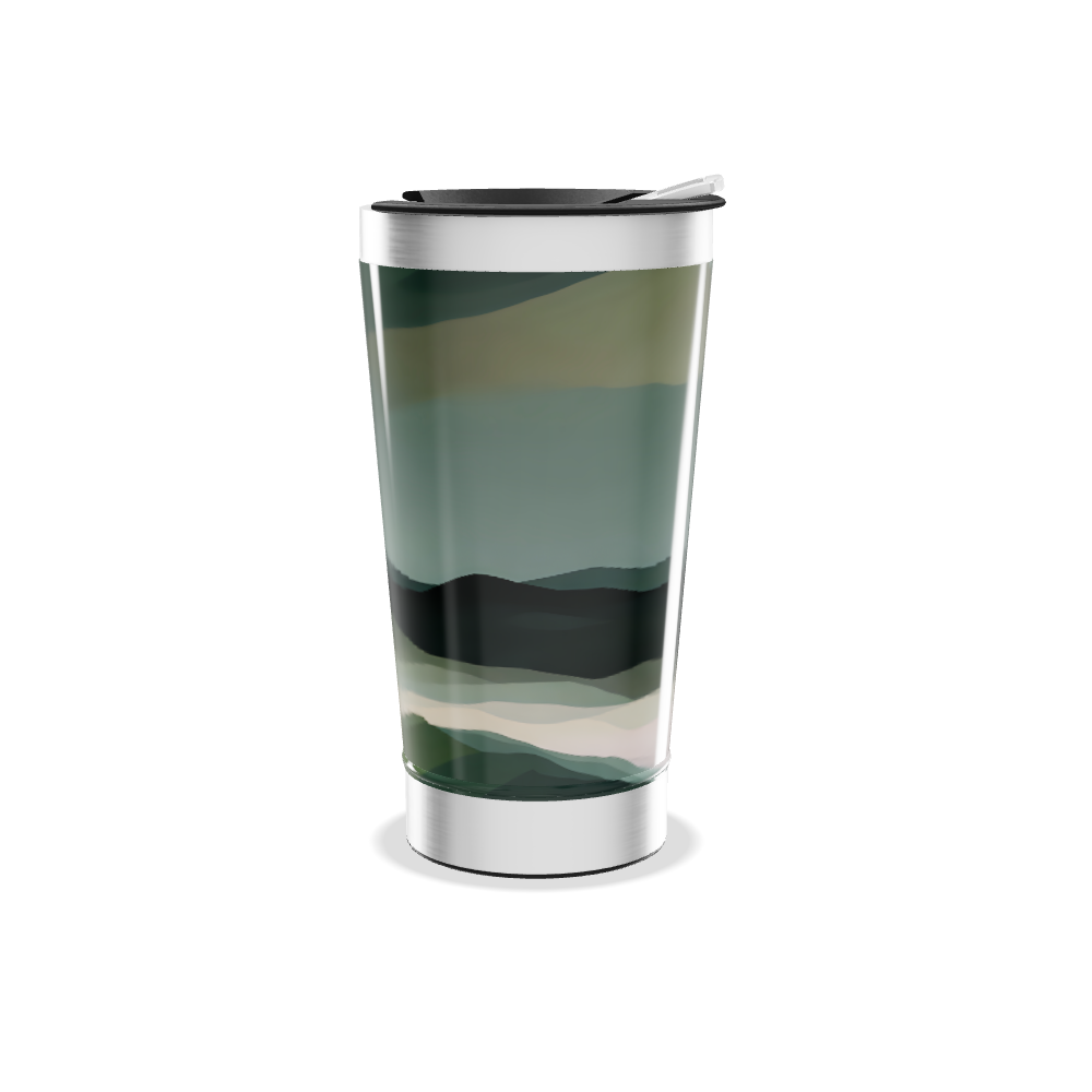 Copo Térmico - Verde com Estampa Abstrata