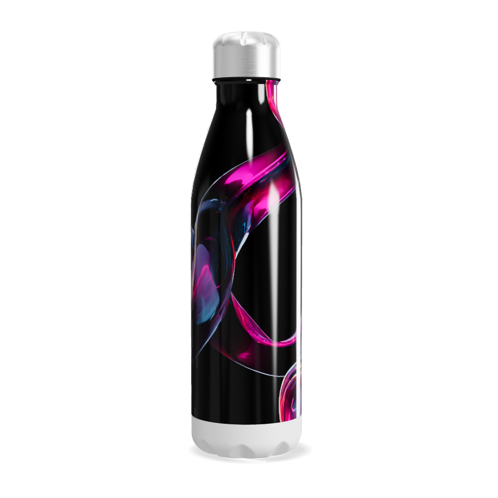 Garrafa Inox - Preto com Arte Colorida