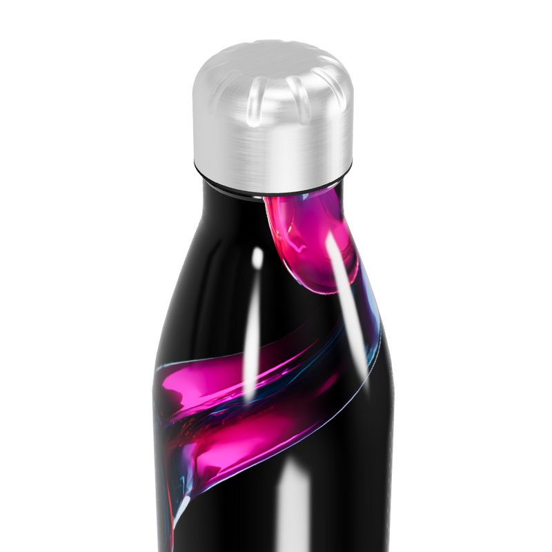 Garrafa Inox - Preto com Arte Colorida