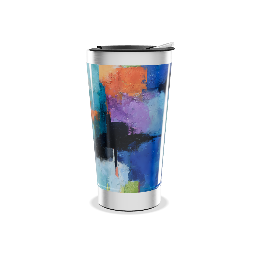 Copo Térmico - Estampa Abstrata Colorida