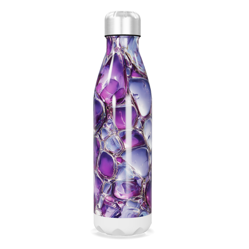 Garrafa Inox - Roxa com Textura Cristal