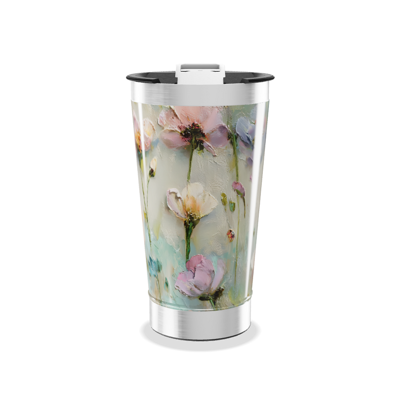 Copo Térmico - Floral Pastel Aço Inox