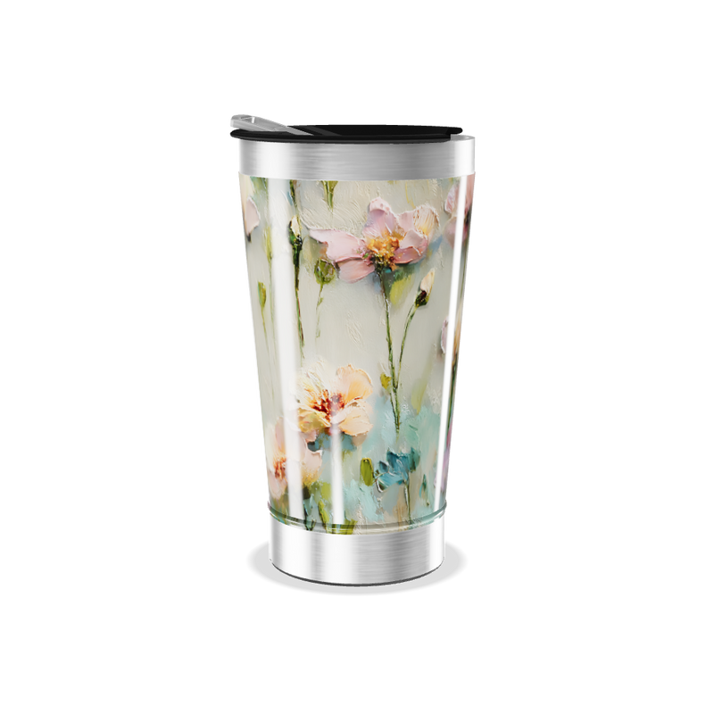 Copo Térmico - Floral Pastel Aço Inox