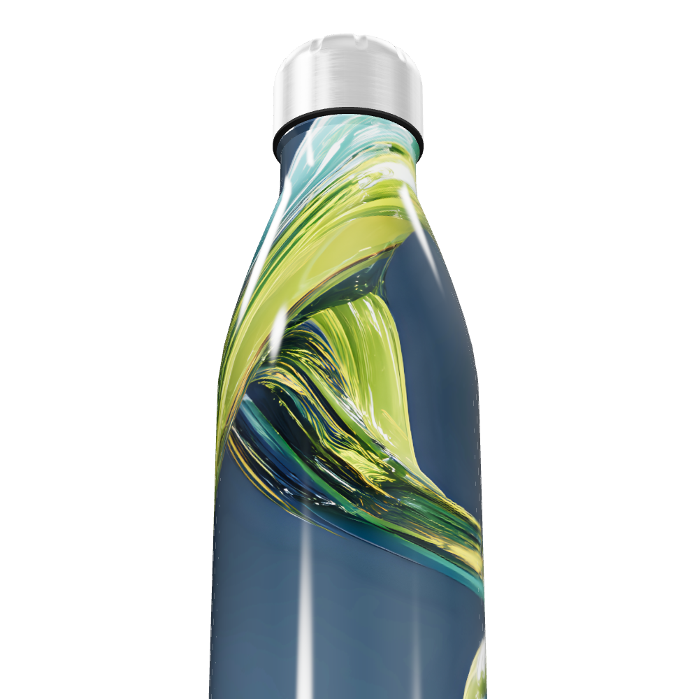 Garrafa Inox - Estampa Abstrata Colorida