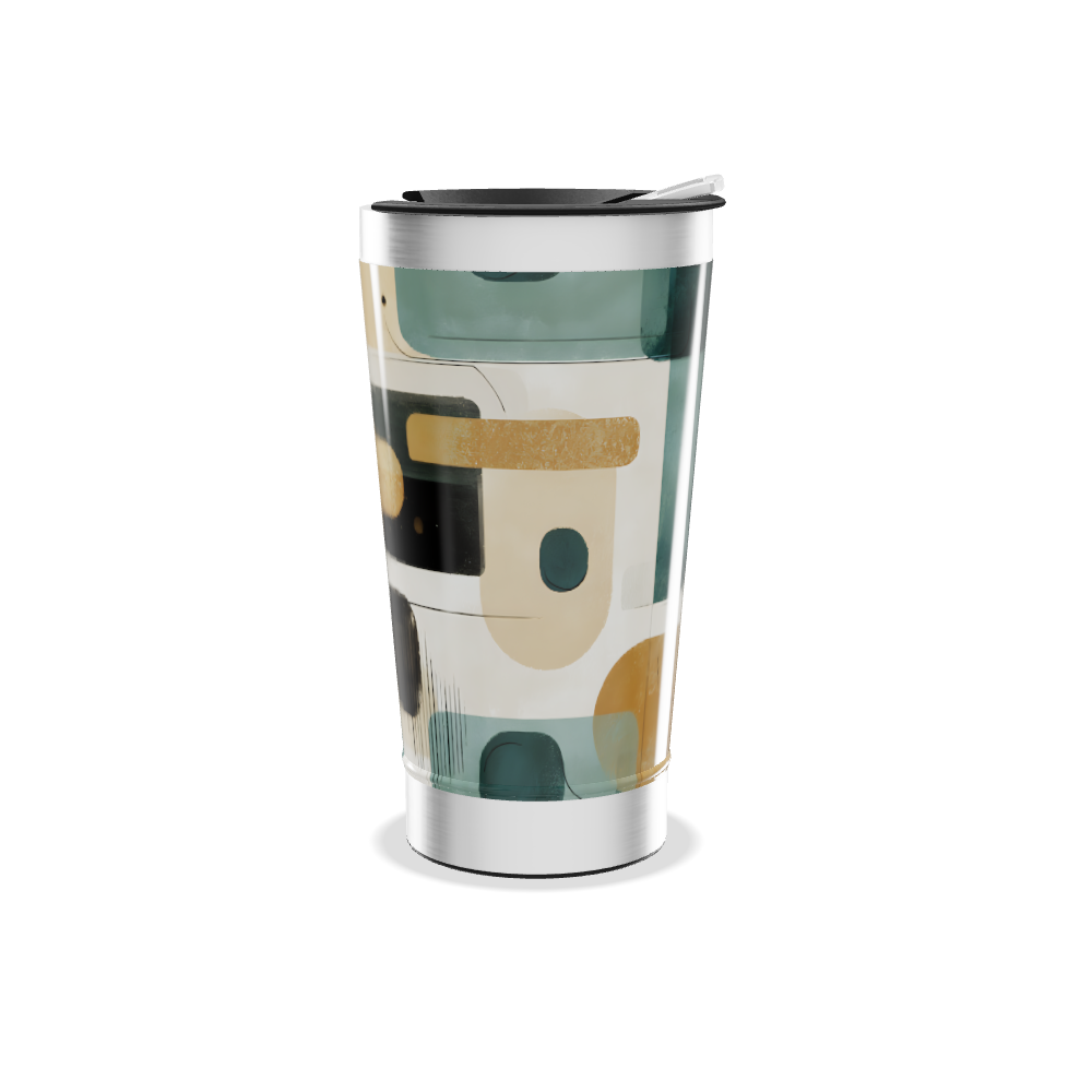 Copo Térmico - Design Geométrico Colorido