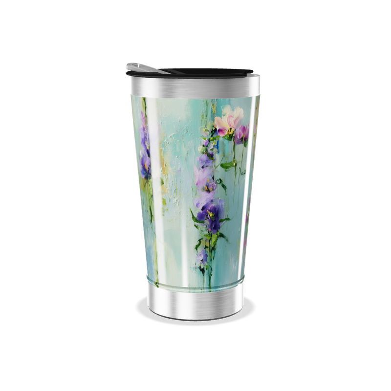 Copo Térmico - Floral Azul Inox