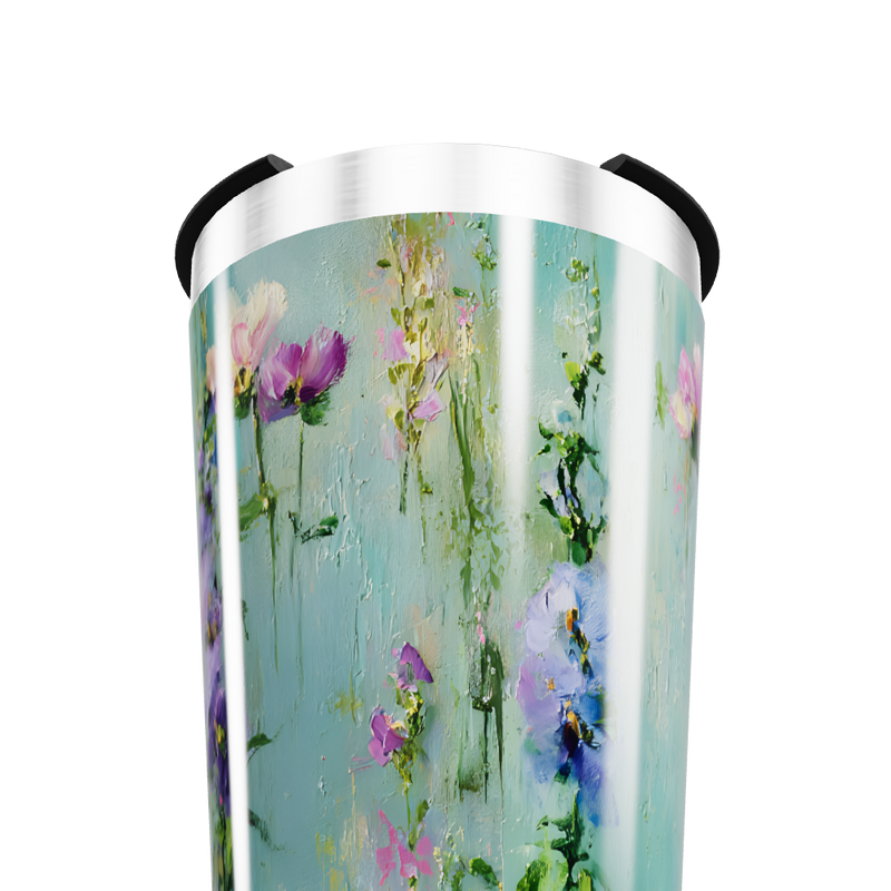 Copo Térmico - Floral Azul Inox