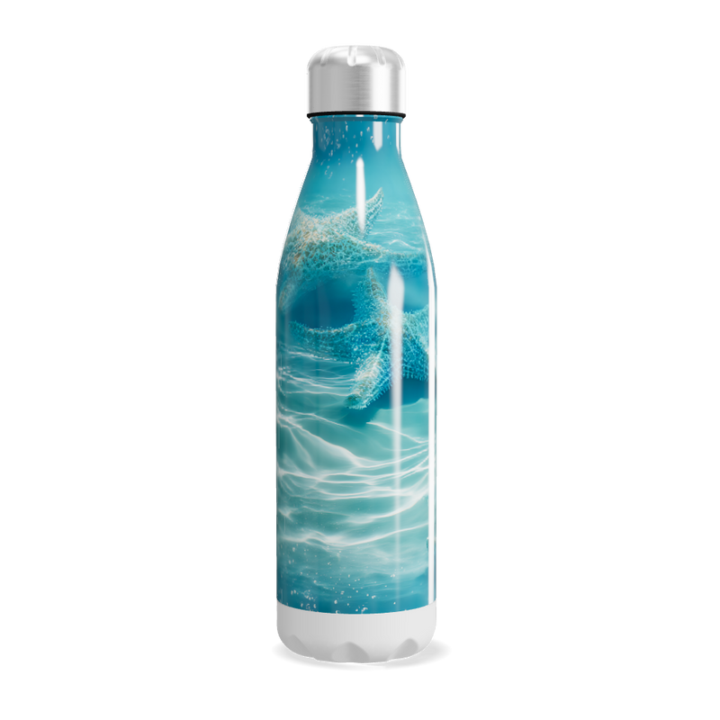 Garrafa Inox - Azul com Estrelas do Mar