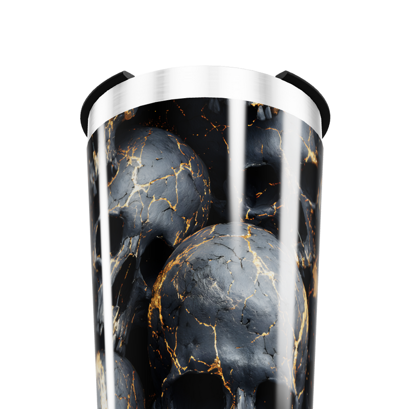 Copo Térmico - Caveiras Preto Dourado