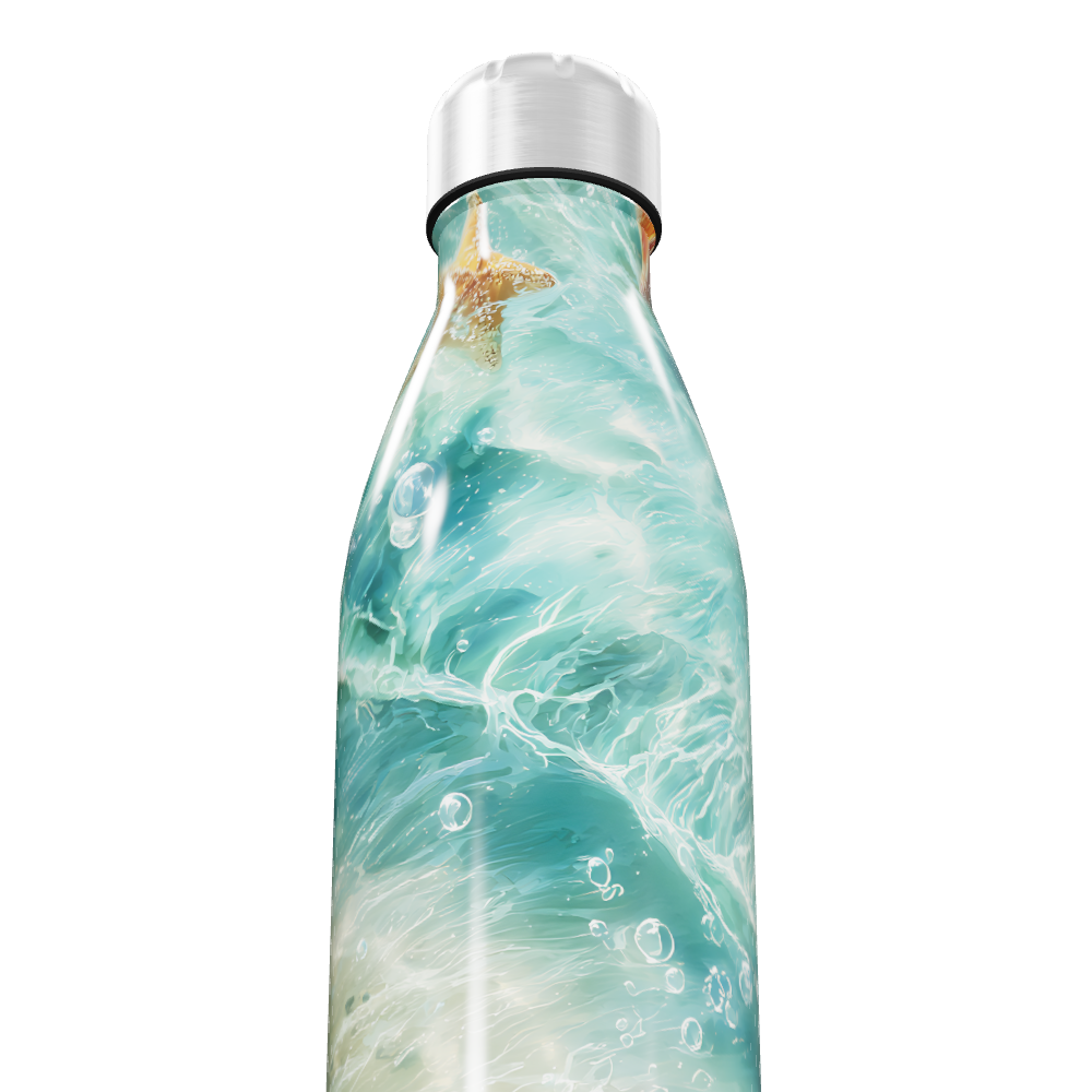 Garrafa Inox - Estampa Marinha Azul