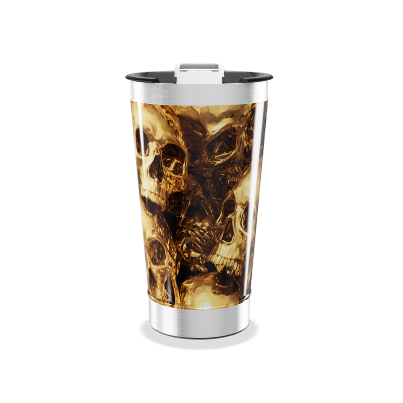 Copo Térmico - Caveiras Douradas