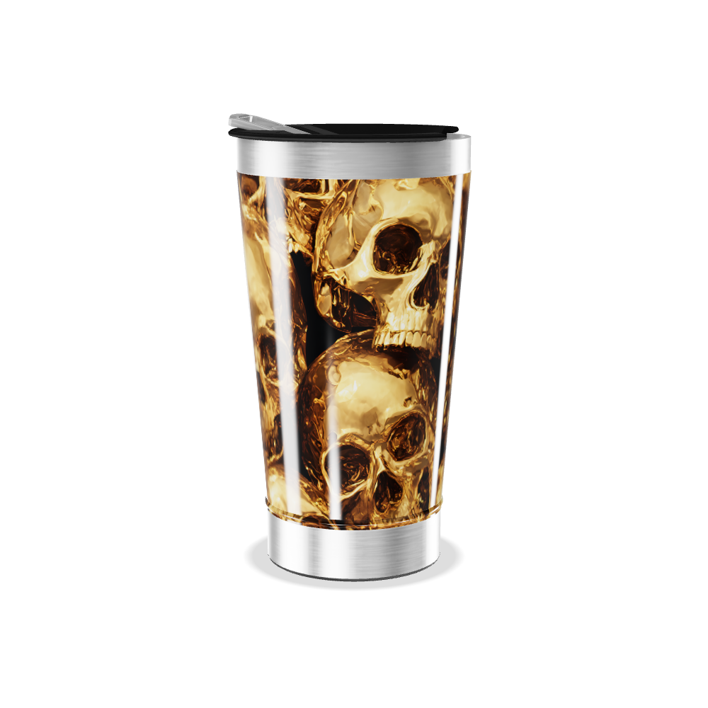 Copo Térmico - Caveiras Douradas
