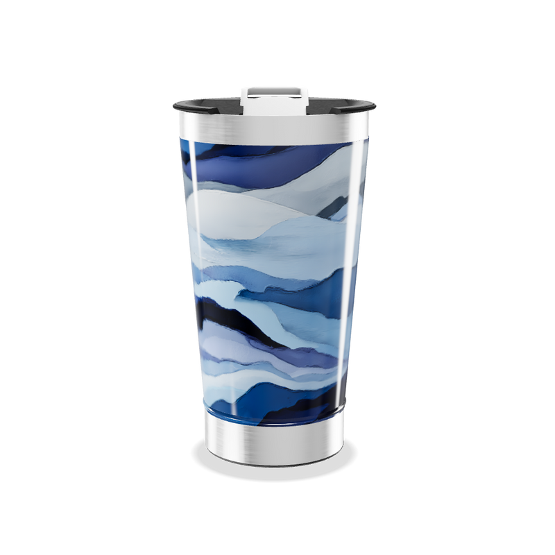Copo Térmico - Azul Ondas Abstratas