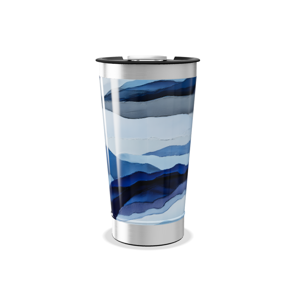 Copo Térmico - Azul Ondas Abstratas
