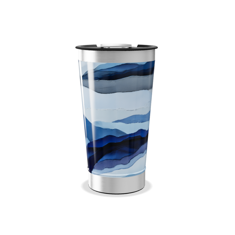 Copo Térmico - Azul Ondas Abstratas
