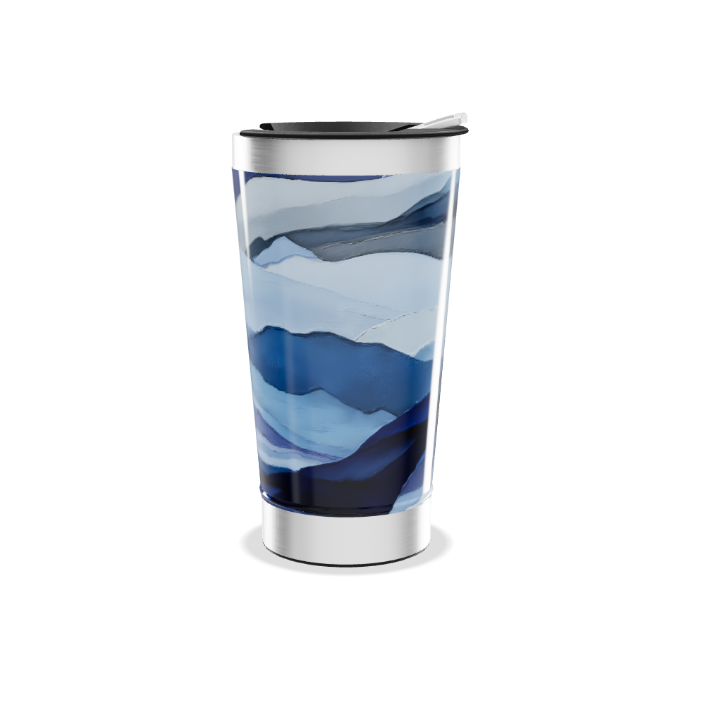 Copo Térmico - Azul Ondas Abstratas