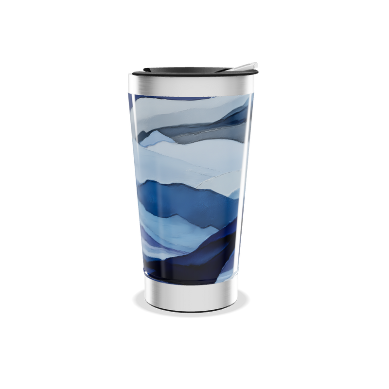 Copo Térmico - Azul Ondas Abstratas
