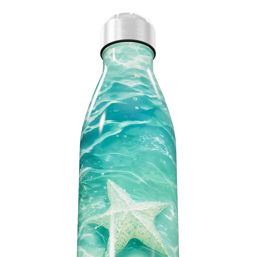 Garrafa Inox - Estampa Oceano Estrela do Mar