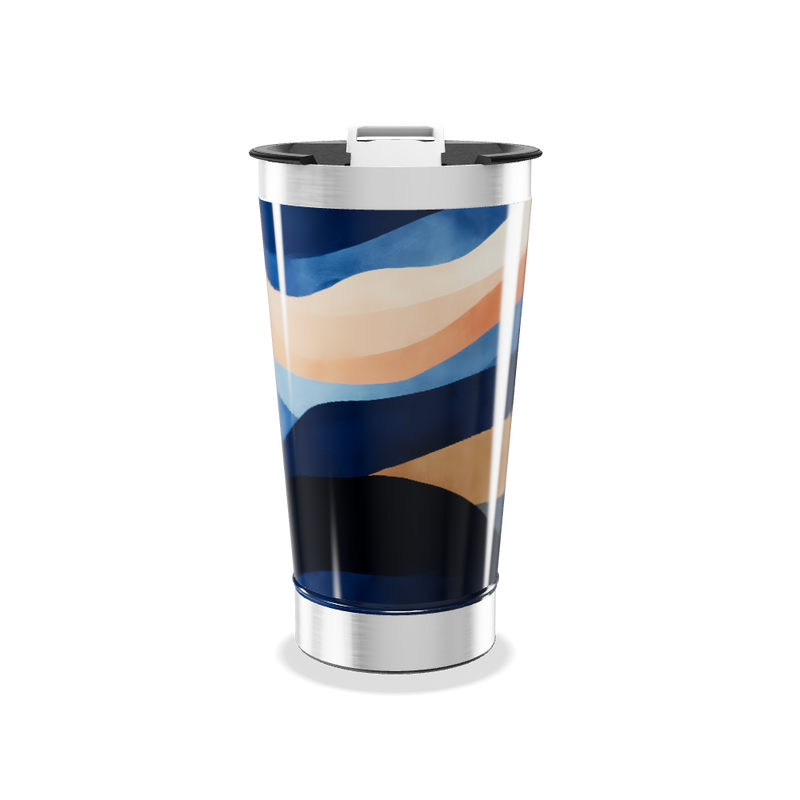 Copo Térmico - Estampado Azul e Bege