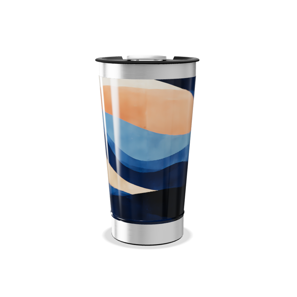 Copo Térmico - Estampado Azul e Bege