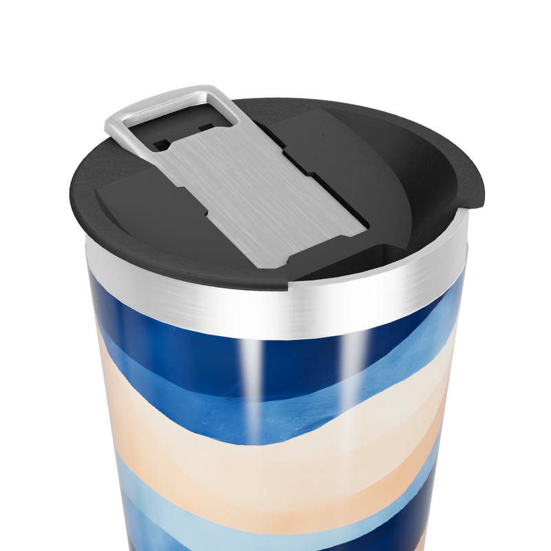 Copo Térmico - Estampado Azul e Bege