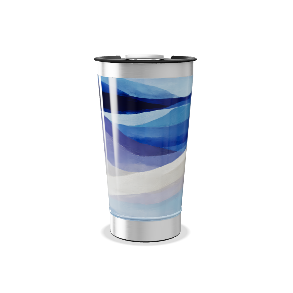 Copo Térmico - Estampa Azul Abstrata