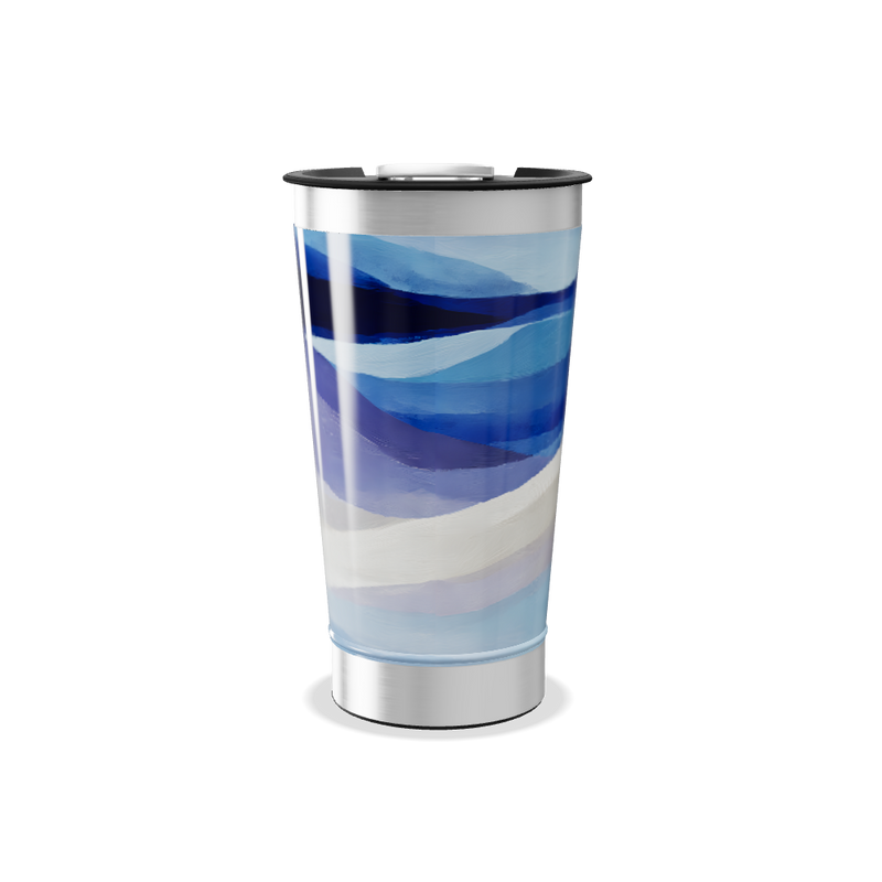 Copo Térmico - Estampa Azul Abstrata