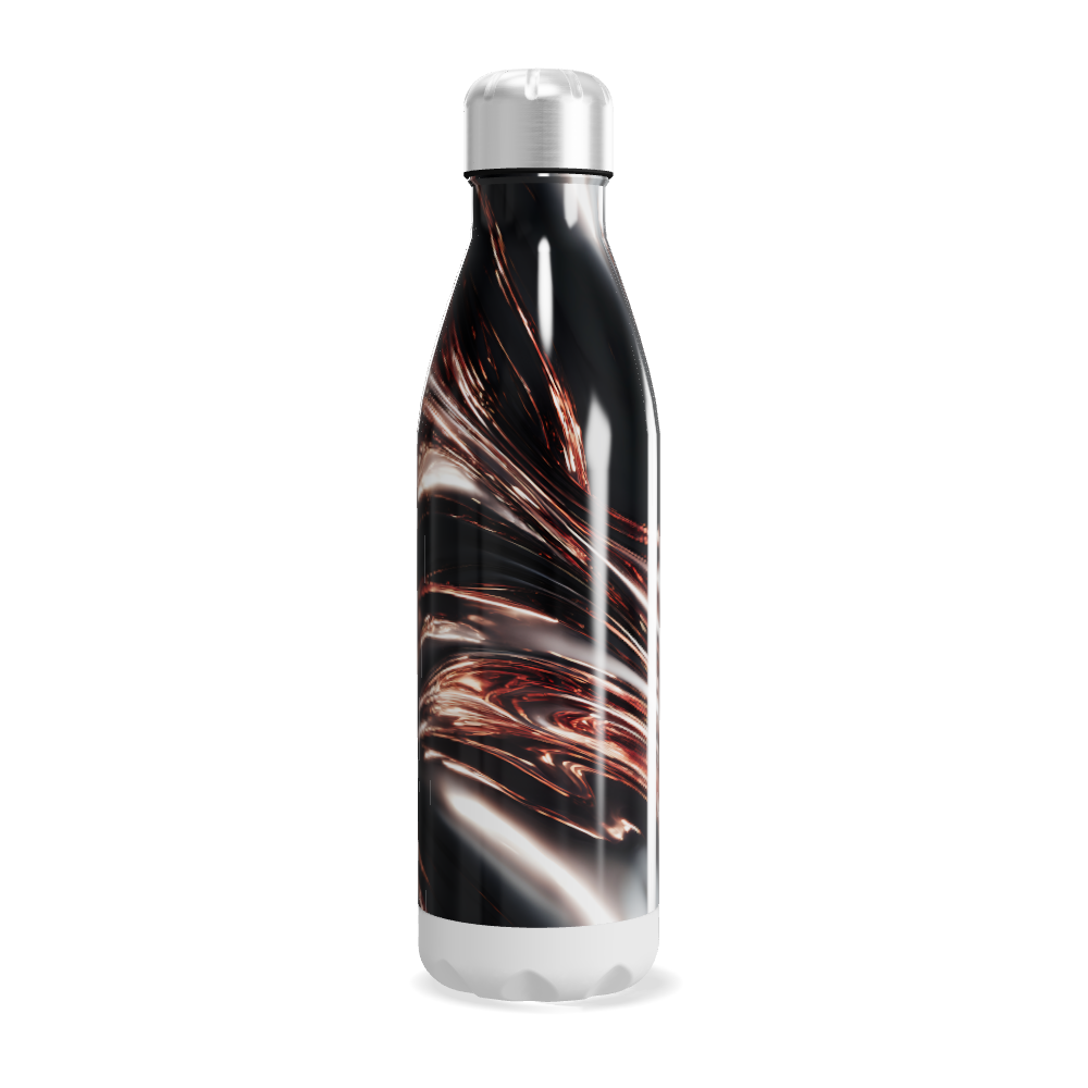 Garrafa Inox - Design Mármore Preto e Cobre