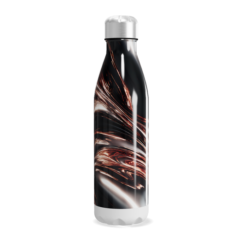 Garrafa Inox - Design Mármore Preto e Cobre