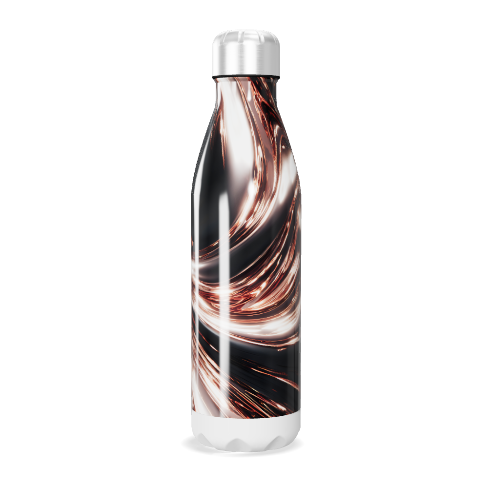 Garrafa Inox - Design Mármore Preto e Cobre