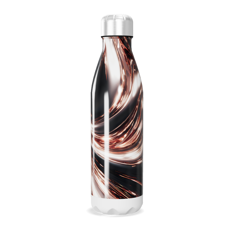 Garrafa Inox - Design Mármore Preto e Cobre