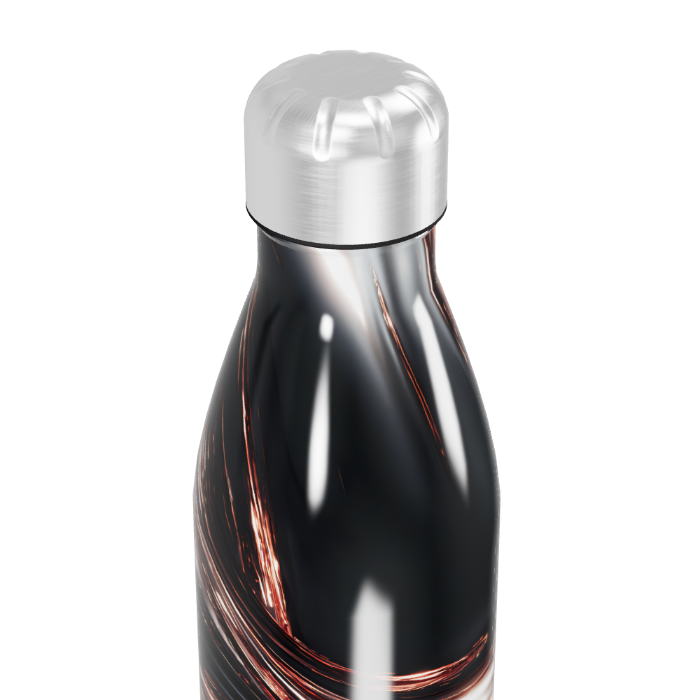 Garrafa Inox - Design Mármore Preto e Cobre