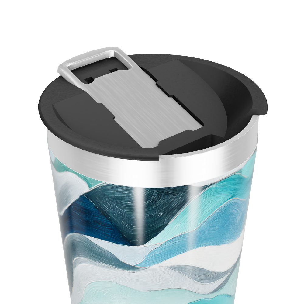 Copo Térmico - Ondas Azul Aço Inox