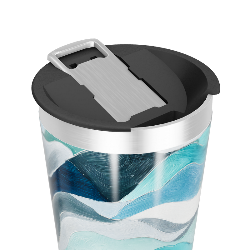 Copo Térmico - Ondas Azul Aço Inox