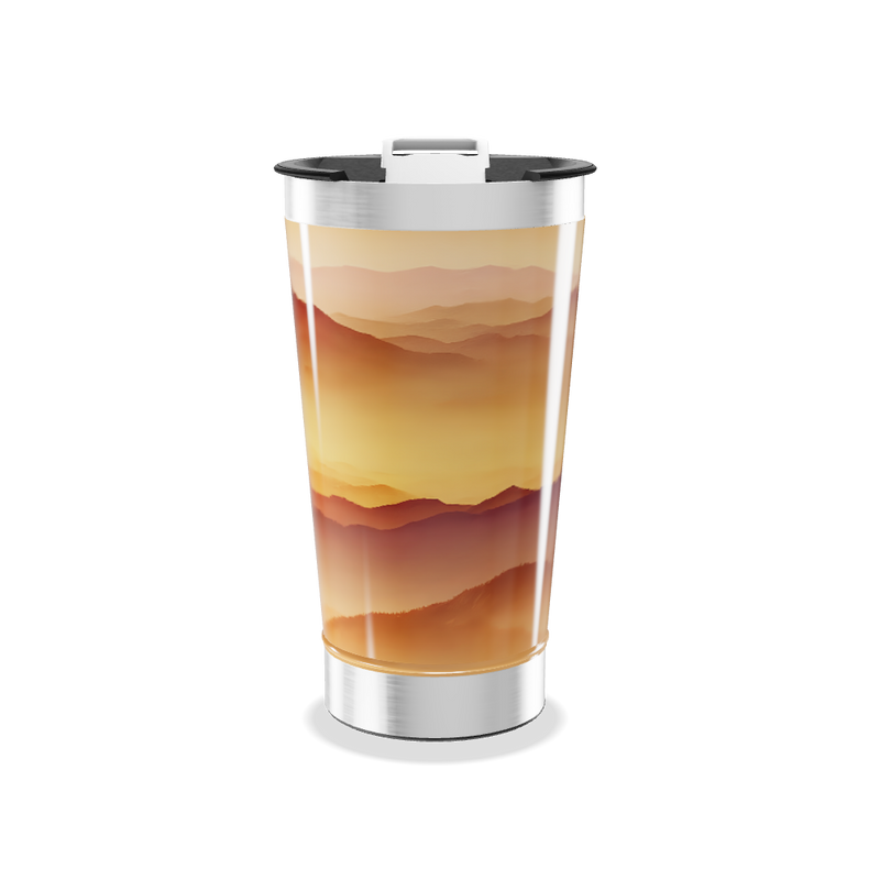 Copo Térmico - Estampa Montanhas Laranja