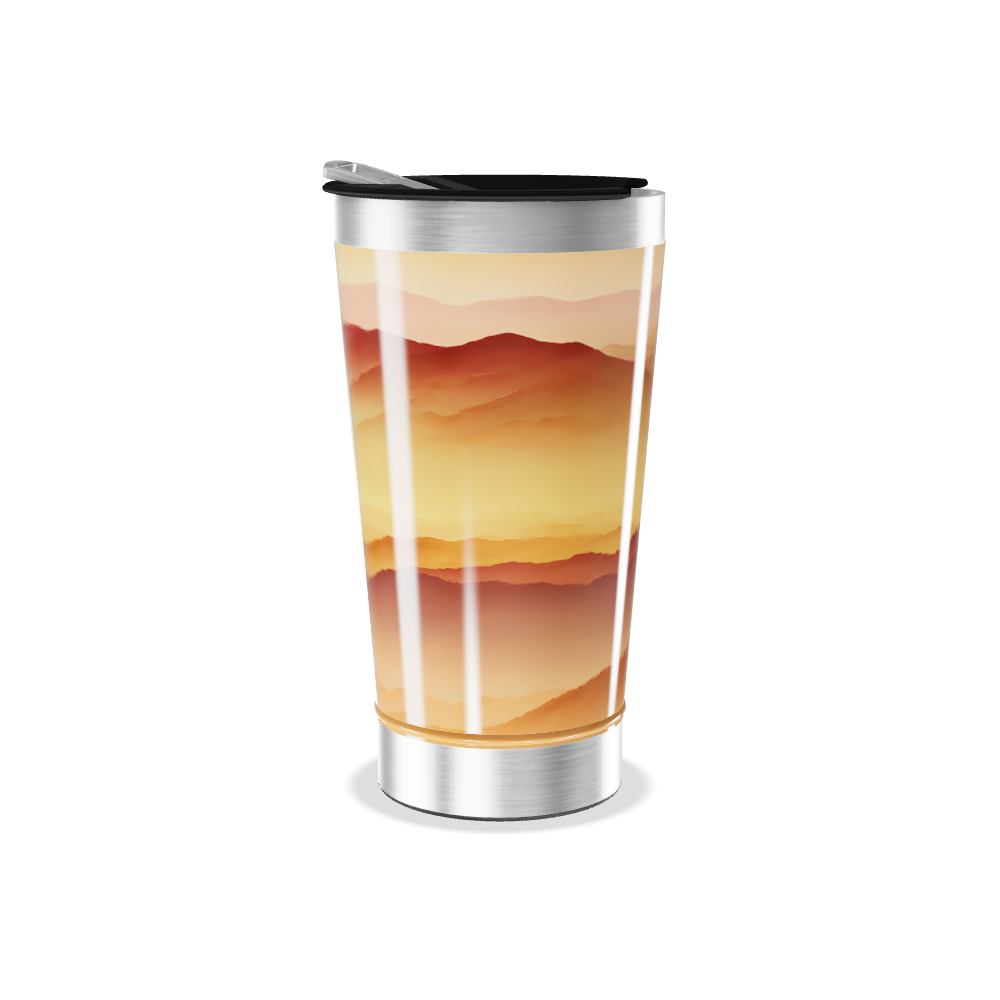 Copo Térmico - Estampa Montanhas Laranja