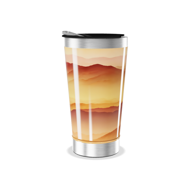 Copo Térmico - Estampa Montanhas Laranja