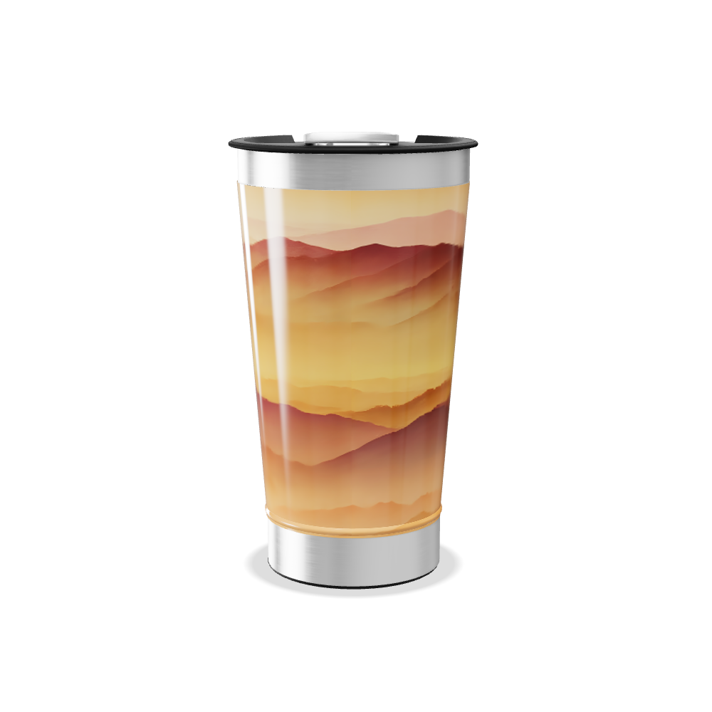 Copo Térmico - Estampa Montanhas Laranja