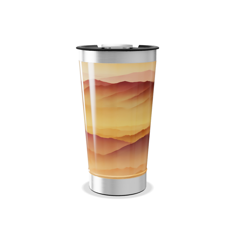 Copo Térmico - Estampa Montanhas Laranja