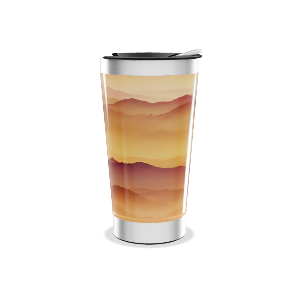 Copo Térmico - Estampa Montanhas Laranja