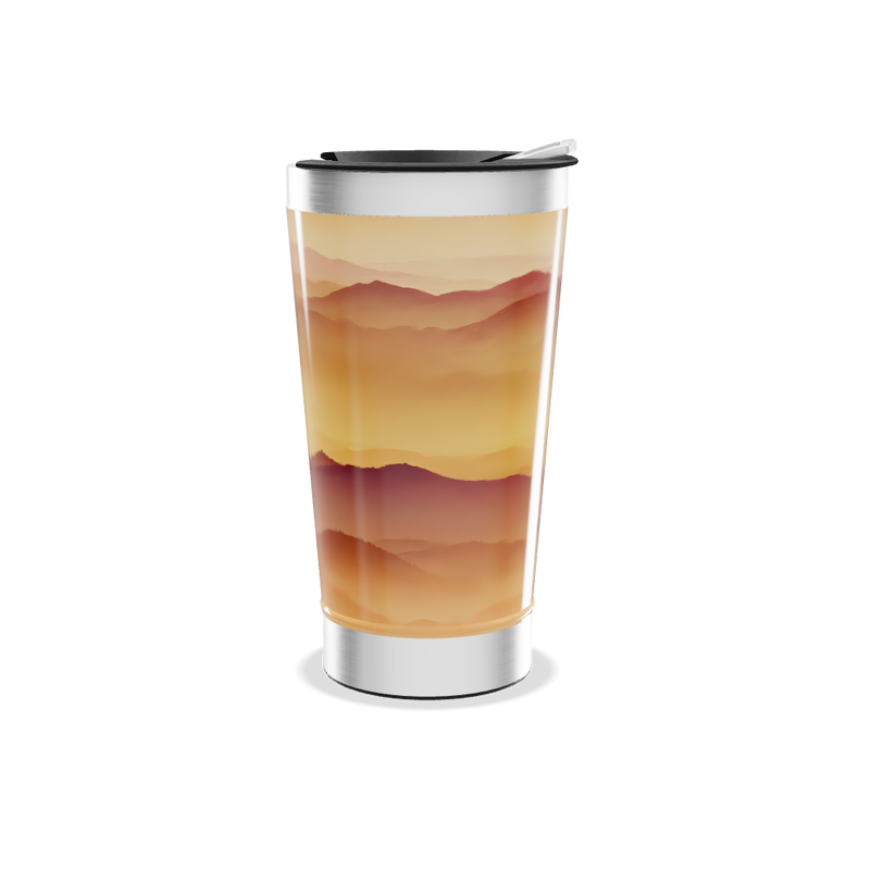 Copo Térmico - Estampa Montanhas Laranja