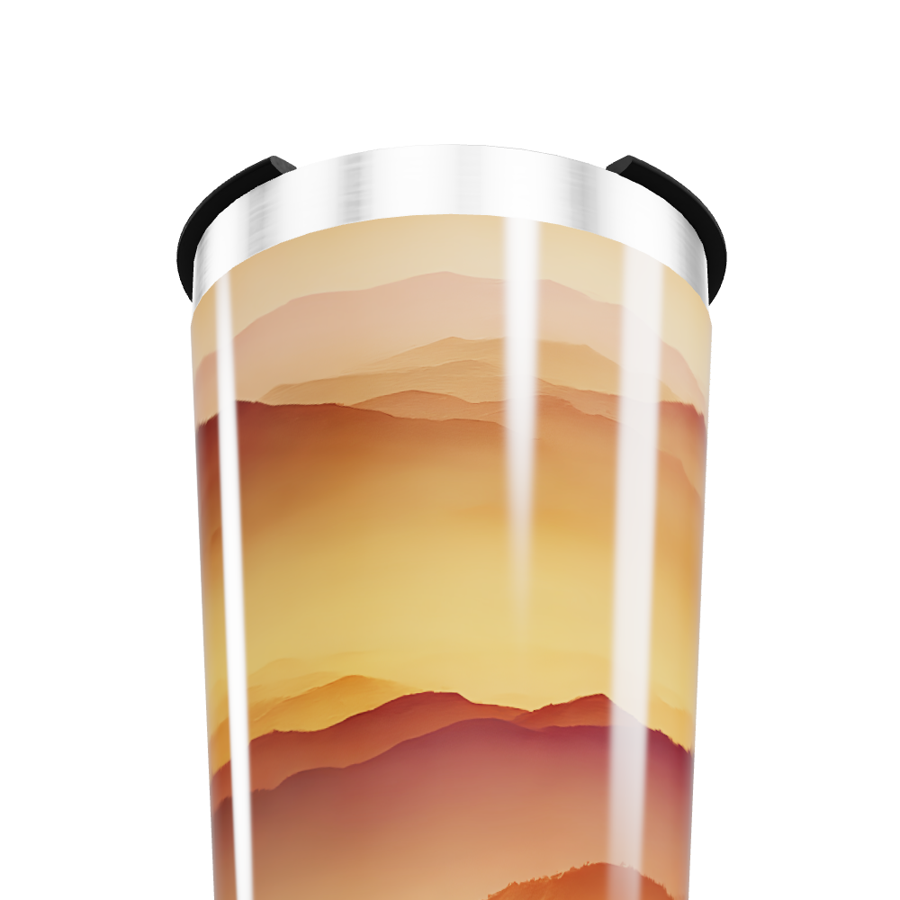 Copo Térmico - Estampa Montanhas Laranja