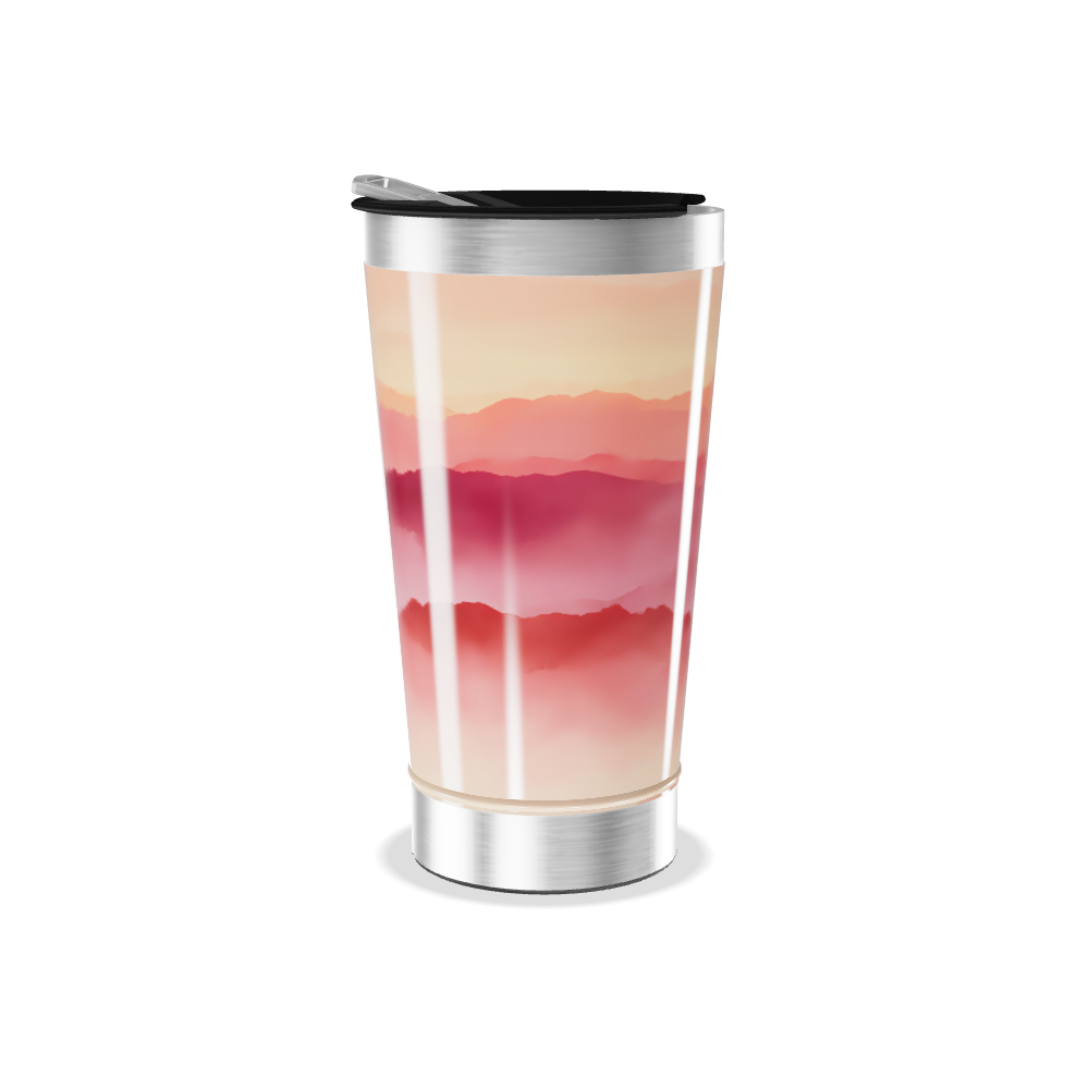 Copo Térmico - Paisagem Rosa e Laranja