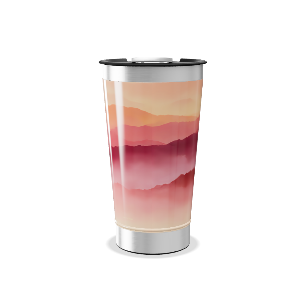 Copo Térmico - Paisagem Rosa e Laranja