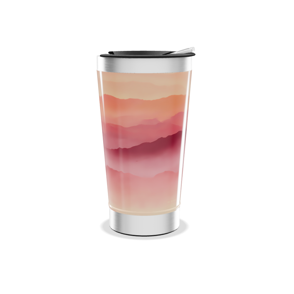 Copo Térmico - Paisagem Rosa e Laranja