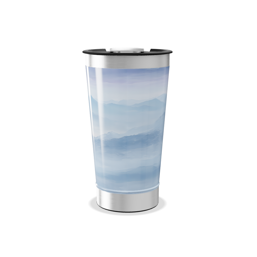 Copo Térmico - Paisagem Azul Aço Inox