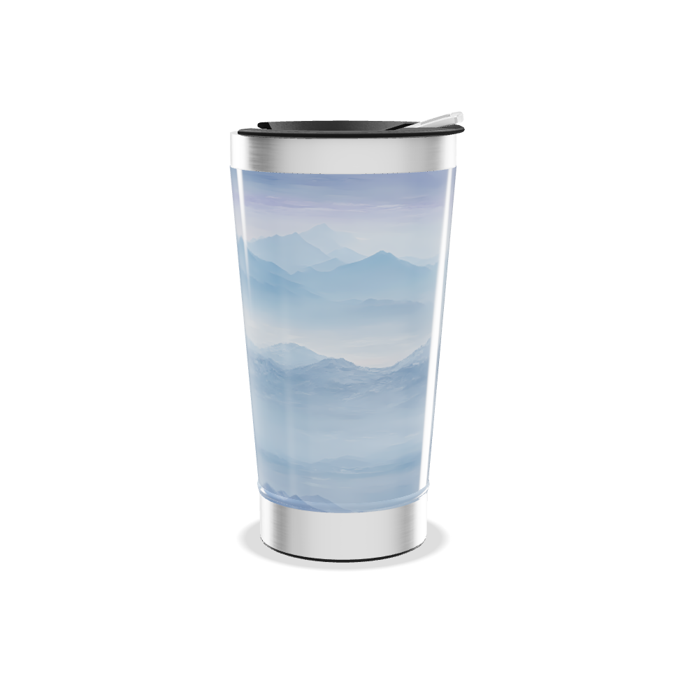 Copo Térmico - Paisagem Azul Aço Inox