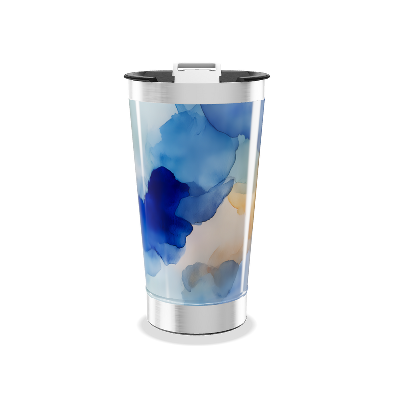Copo Térmico - Estampa Abstrata Azul