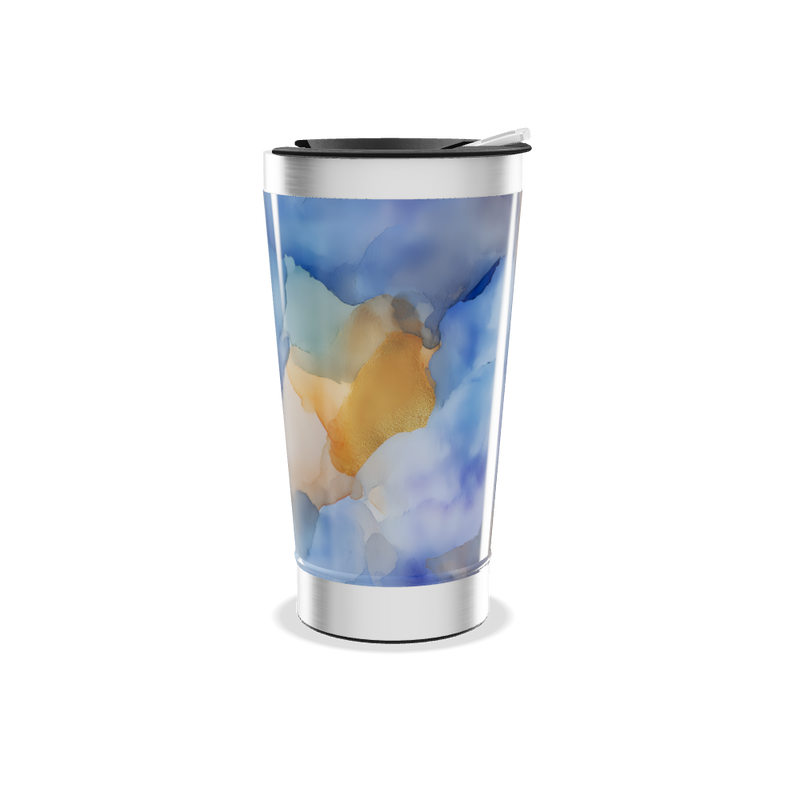 Copo Térmico - Estampa Abstrata Azul